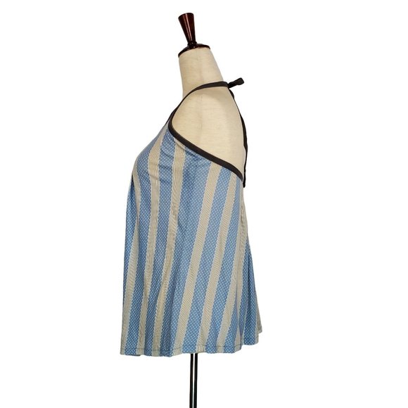Silence + Noise Urban Outfitters Women tops sz S Blue white halter style soft - Picture 3 of 8